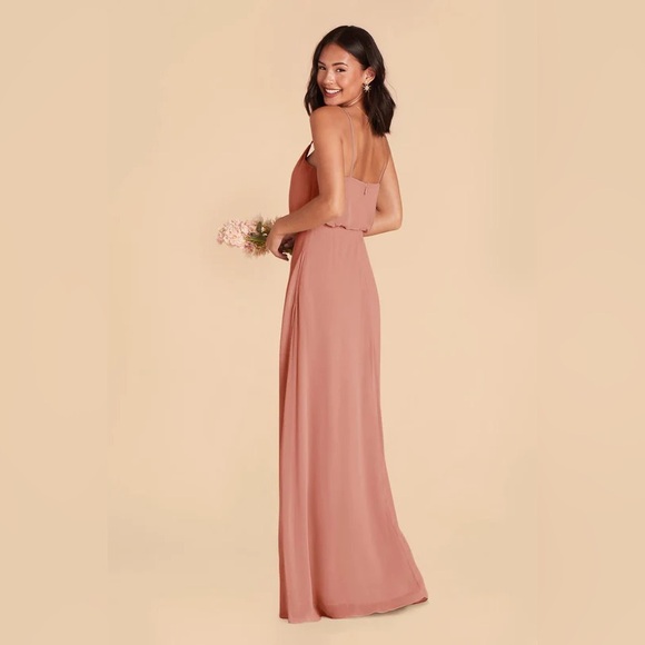 Birdy Grey GWENNIE DRESS CHIFFON DUSTY ROSE Small NEW NWT BRIDESMAID w/Slit - Picture 2 of 5